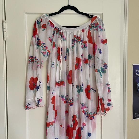 Vintage 70s Sheer Floral Maxi Nightgown - Picture 5 of 8